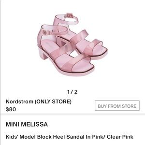 Mini Melissa girls block heel pink jelly
